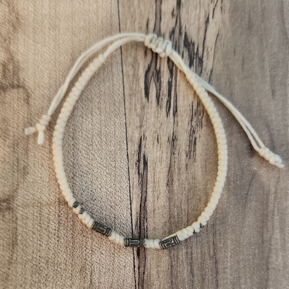 Pura Vida Cream Bracelet with Silver Accents